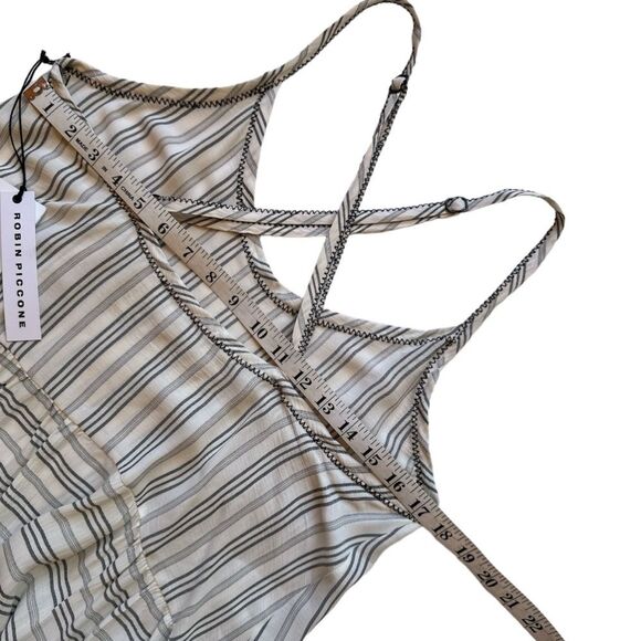 ROBIN PICCONE Norah Flare Dress Swim Beach Coverup Off White / Gray Size Medium - Picture 7 of 8